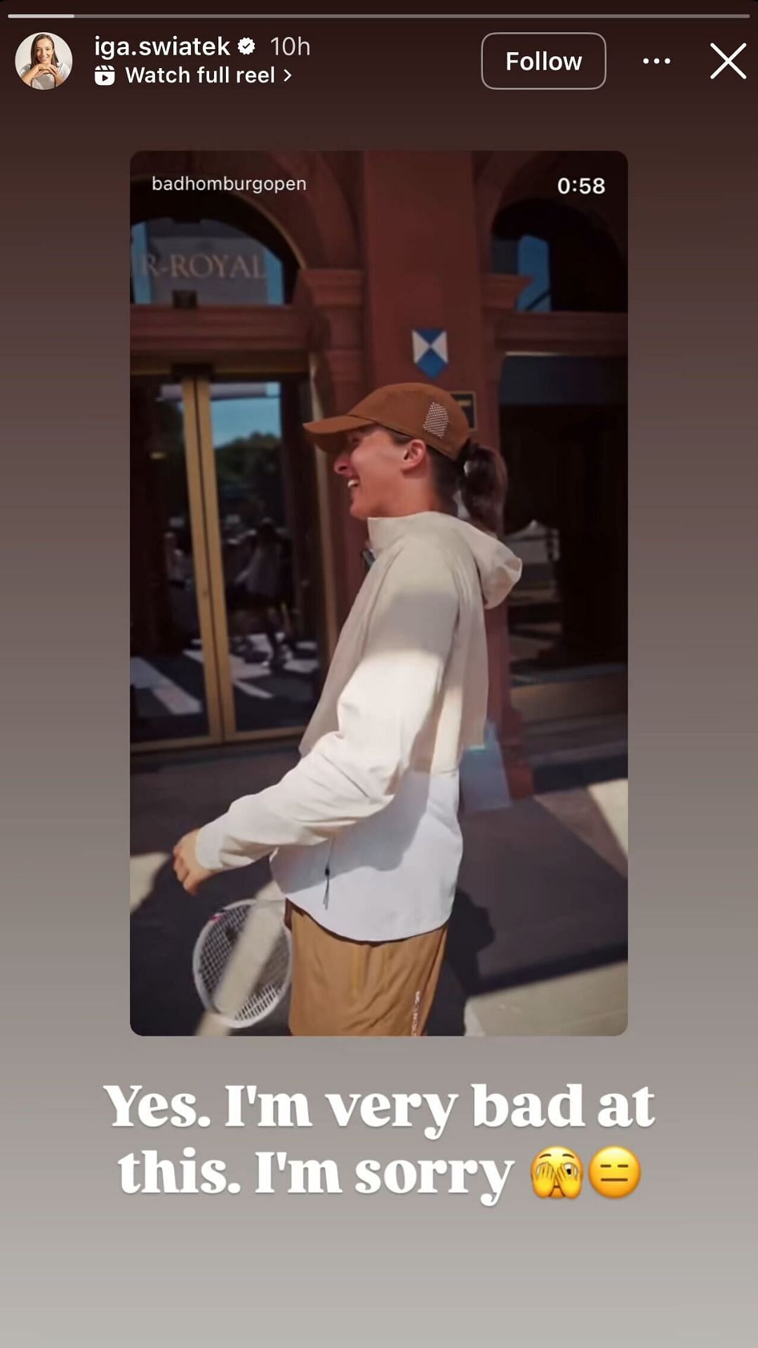 Via Swiatek's Instagram